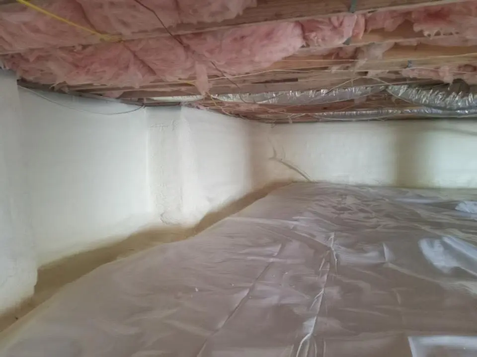 Crawl space encapsulation with closed-cell spray foam for Roof Maintenance in Forsyth